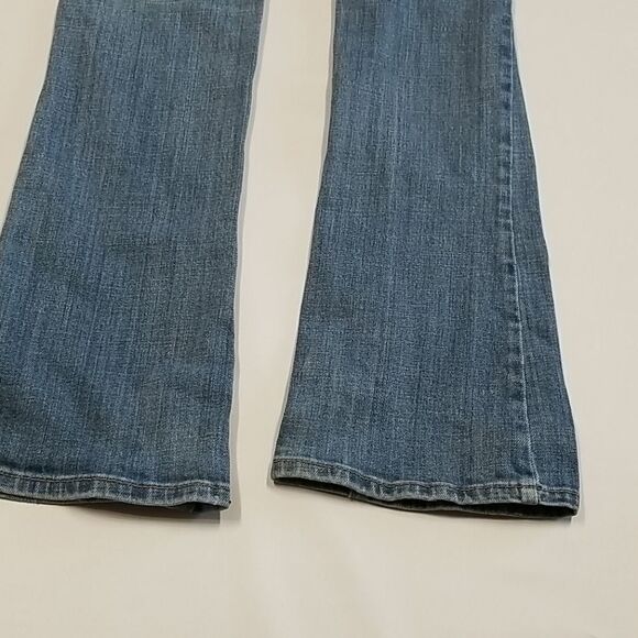 American Eagle Women's Jeans Size 00  Stretch Skinny Kick Bootcut Denim Distress - Picture 5 of 7